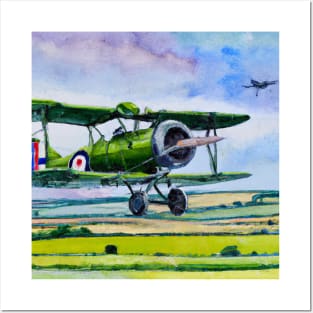 Abstract Biplane Watercolor Posters and Art